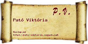 Pató Viktória névjegykártya